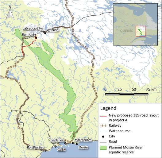 Figure 7: Map of the planned Moisie River aquatic reserve