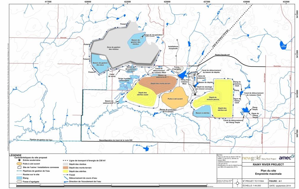 Carte illustrant l'emplacement des composantes du projet décrites à la section 2.2. 