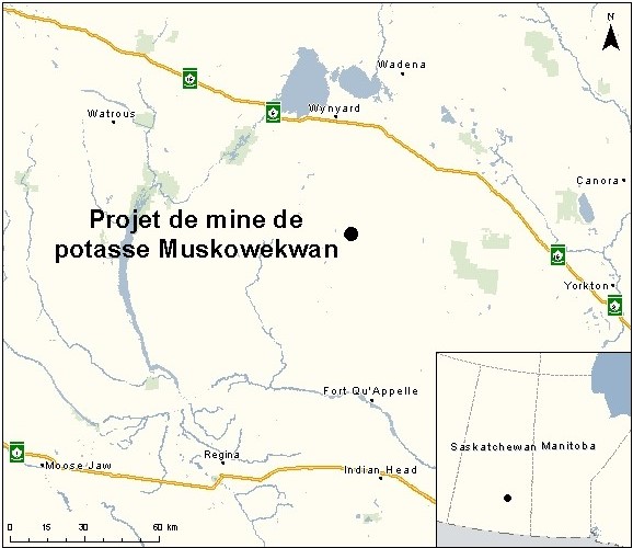 Carte indiquant l'emplacement du projet, tel que décrit dans le présent document.
