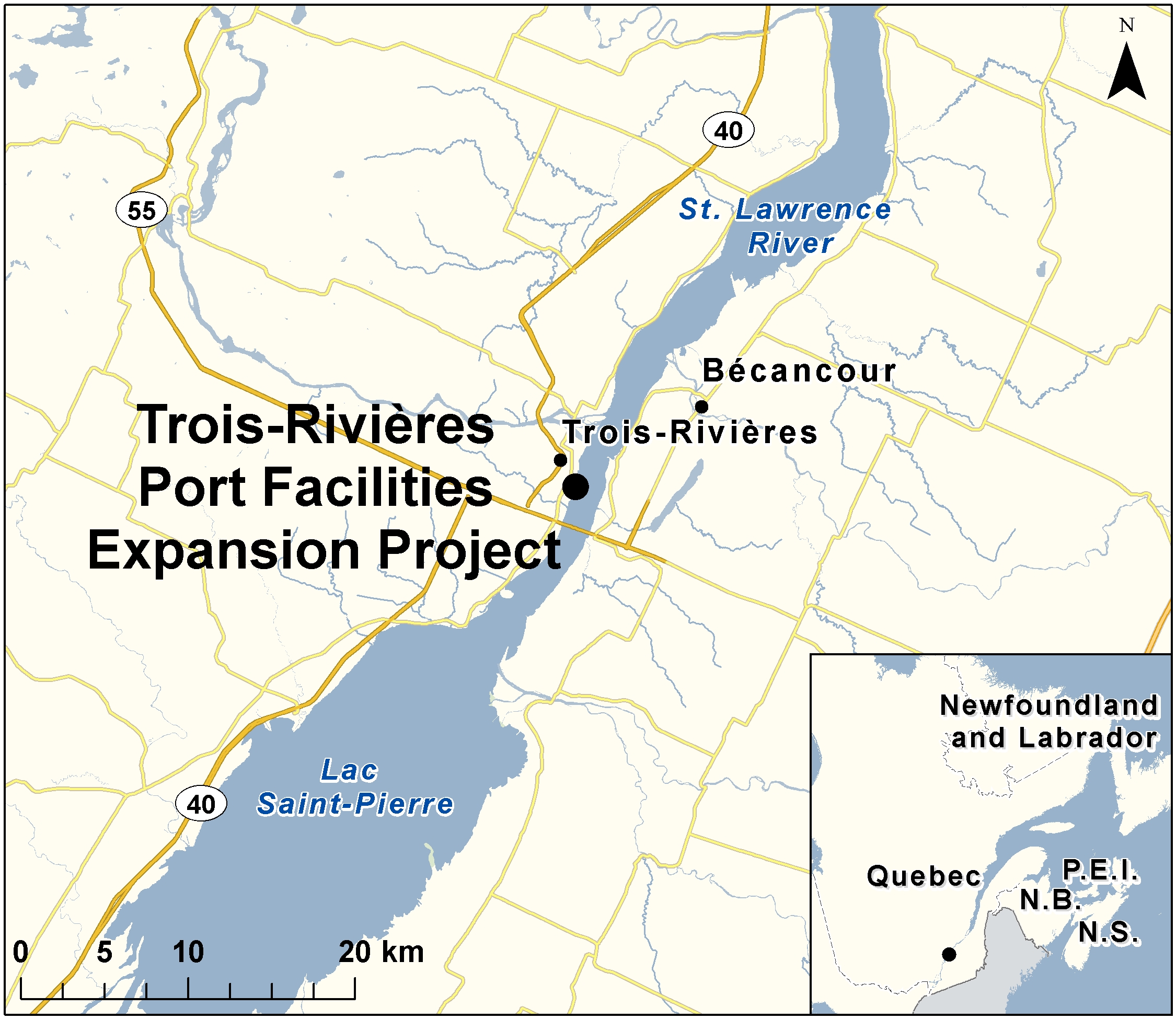 Map depicting the location of the project, as described in the current document.