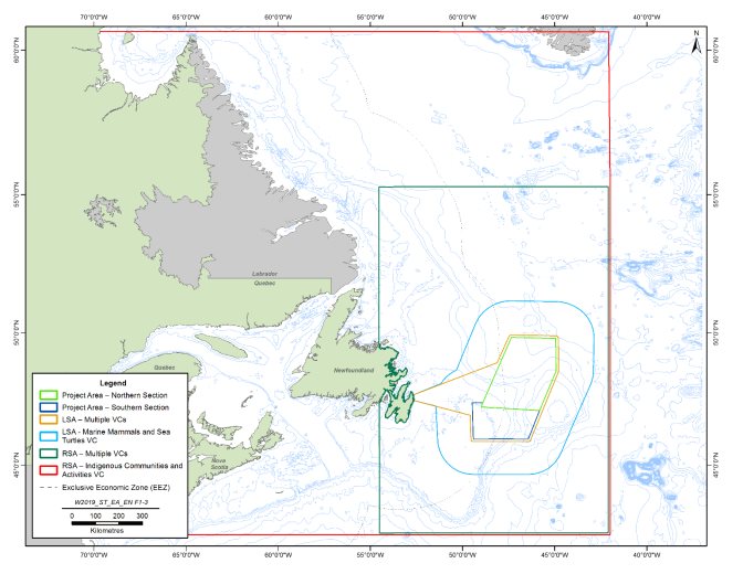 Figure 1: Environmental Assessments' Spatial Boundaries as Defined by the Proponents