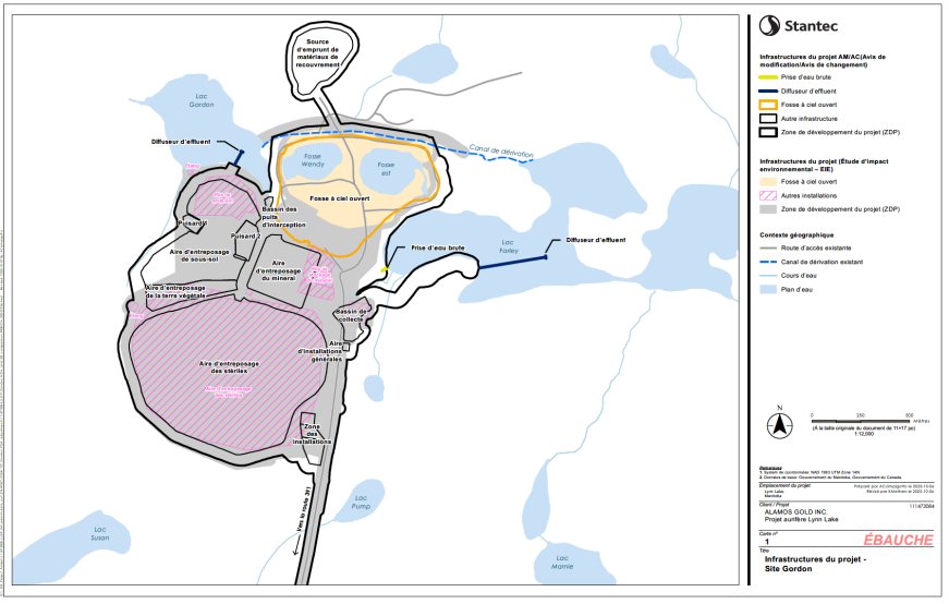 Figure 1. Carte de la zone du site minier de Gordon.