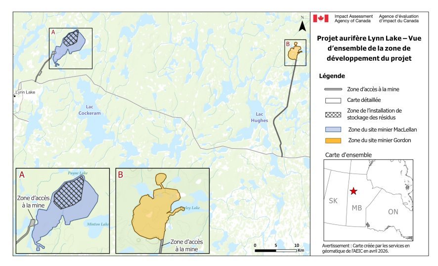 Figure 1. Zone désignée du projet - Projet aurifère de Lynn Lake.