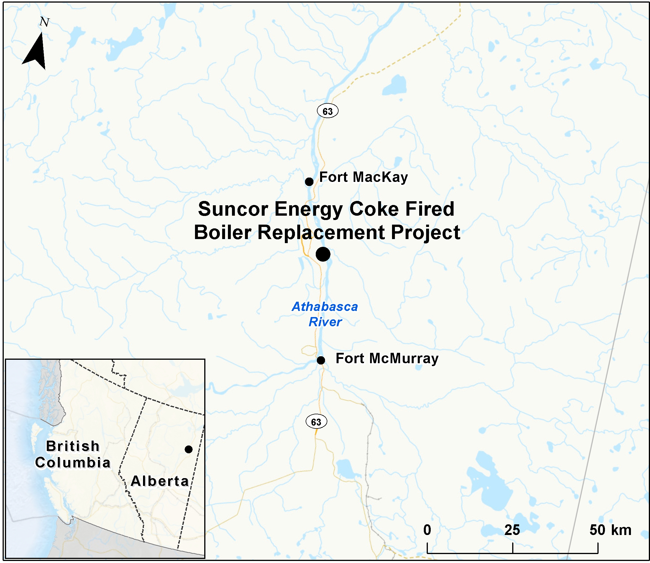 Map depicting the location of the project, as described in the current document.