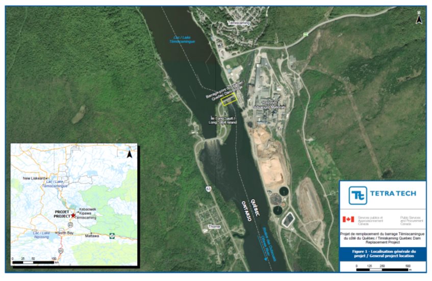 Le projet désigné consiste en la construction et l'exploitation d'un nouveau pont interprovincial, qui est également un barrage, destiné à remplacer le barrage Témiscamingue existant au Québec. Ce barrage-pont enjambe la rivière des Outaouais et relie les provinces du Québec et de l'Ontario.