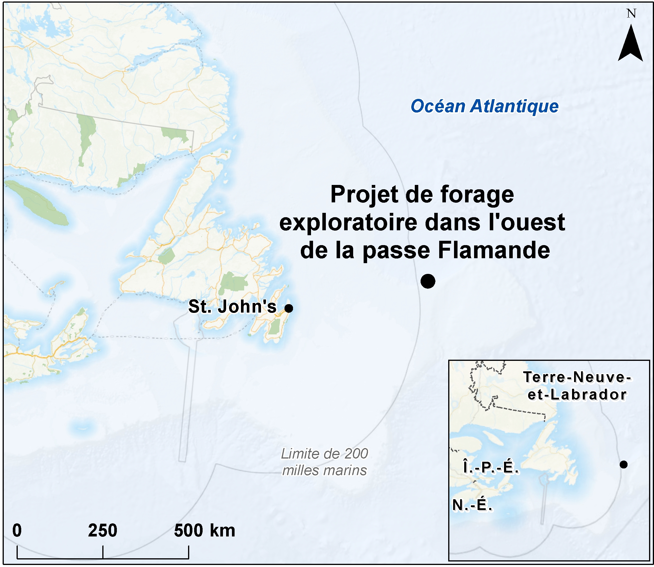 Carte indiquant l'emplacement du projet, tel que décrit dans le présent document.