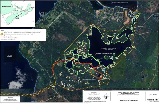 Zones de la ZES qui devraient nécessiter une remise en état ex-situ.