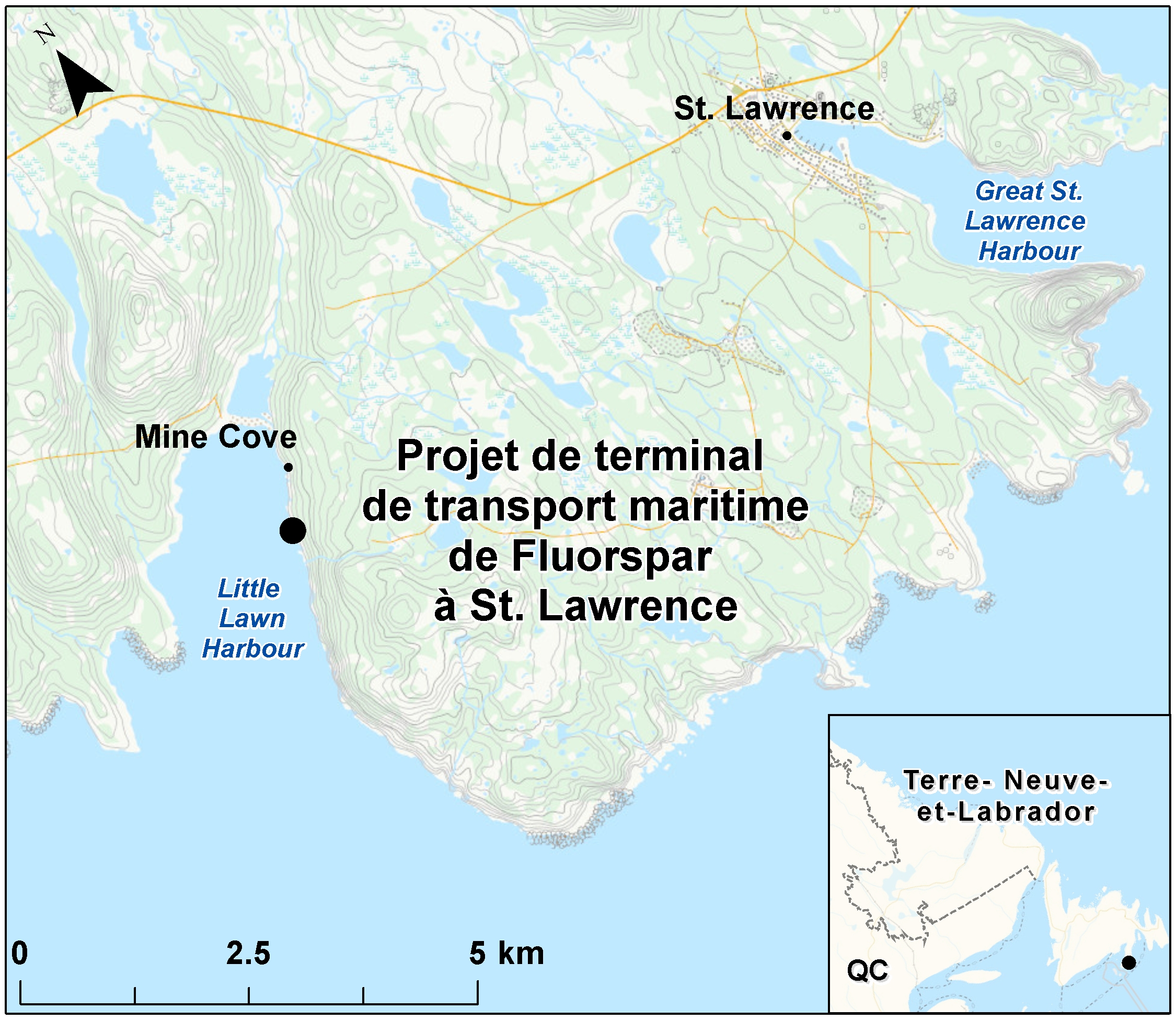 Carte indiquant l'emplacement du projet, tel que décrit dans le présent document.