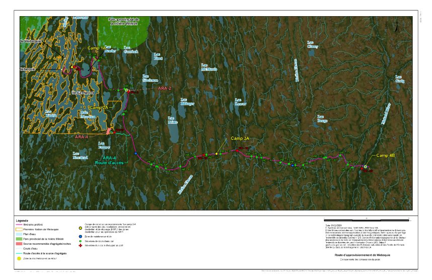 Le projet désigné consiste en une route publique à deux voies en gravier d'une longueur d'environ 107 kilomètres (km) reliant la Première Nation de Webequie et son aéroport à la zone du lac McFaulds