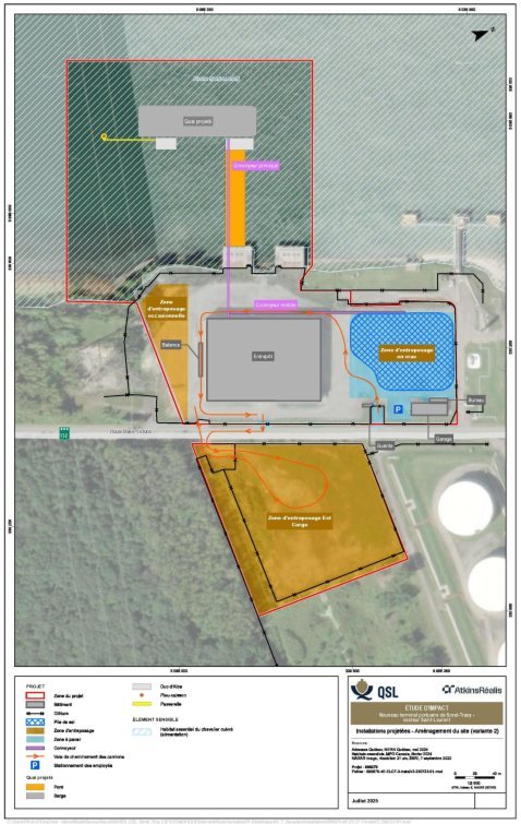 Figure 2: Existing and projected facilities (Design Option 2: concrete deck and floating barge)