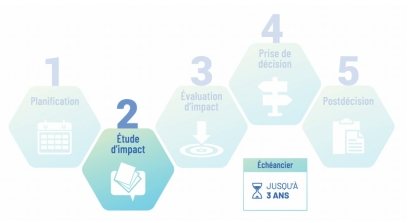 Figure 2 : Étape de l'étude d'impact dans le cadre du processus d'évaluation d'impact