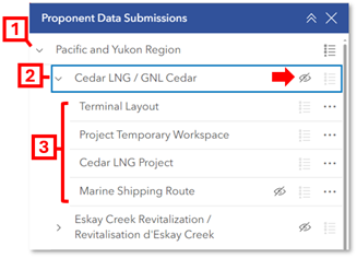 Proponent data submissions layers