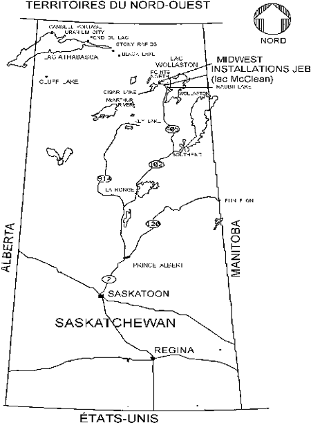 Figure 1 : Emplacement du projet minier Midwest
